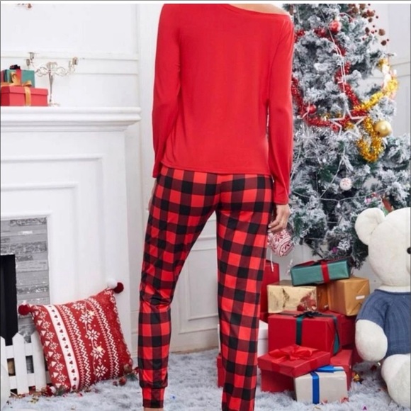 Santa Baby Buffalo Plaid Loungewear Set Sizes: S M L - Picture 3 of 5
